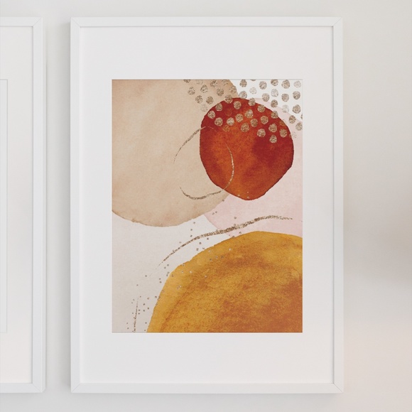 Modern Abstract Shape Wall Art Print Unframed - Picture 2 of 7